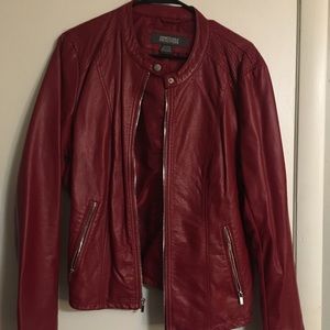 Red leather jacket
